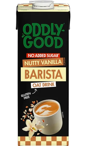 Auzu dzēriens ODDLYGOOD Barista UHT, ar riekstu vaniļas garšu, bez glutēna, bez cukura, 1l