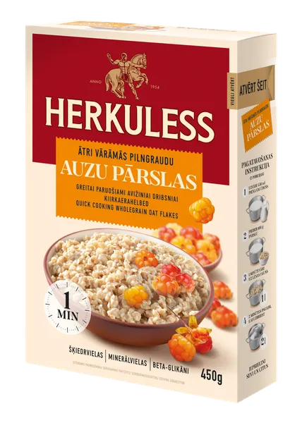 Auzu pārslas Herkuless ātri vārāmās 450g