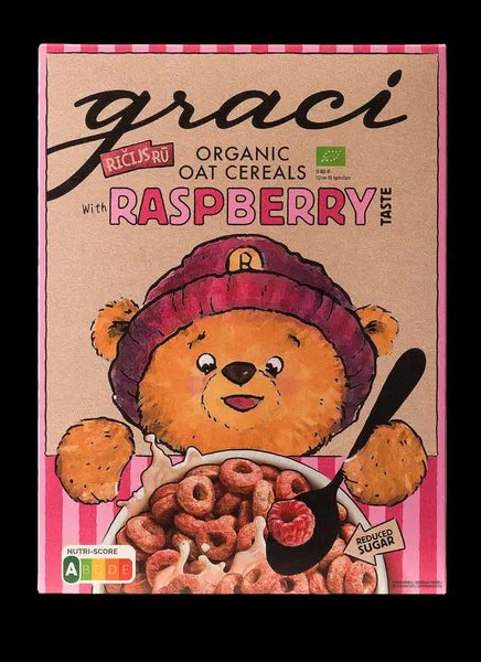 Auzu pārslu gredzeni GRACI Organic, ar aveņu garšu, 300g