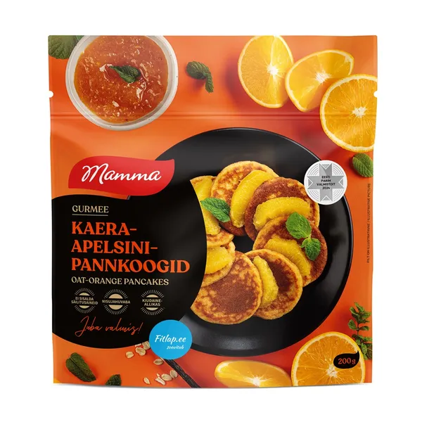 Auzu pārslu pankūkas MAMMA ar apelsīniem, 200g