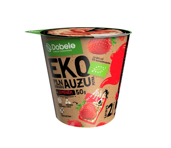 Auzu putra DOBELE EKO, Zemeņu, 50g