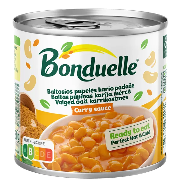 Baltās pupiņas karija mērcē Bonduelle, 430g