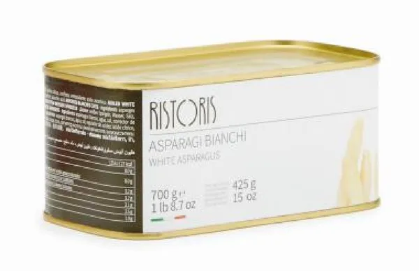 Baltie sparģeļi RISTORIS, 700g/425g