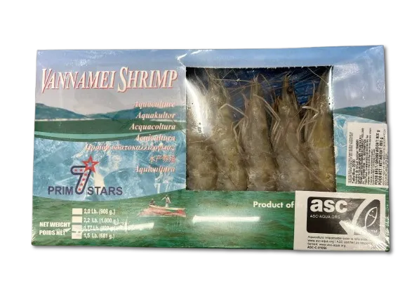 Baltkāju garneles PRIM7STARS, 20/30, jēlas, tīrītas, ar galvu, čaulā, iegrieztas, 800g, HOSO EP