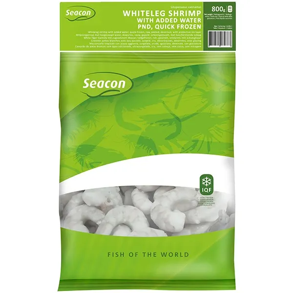 Baltkāju garneles SEACON, sald., 16/20, jēlas, tīrītas, bez astes, 20% glazūra, 800g/1kg, VNM PD RAW