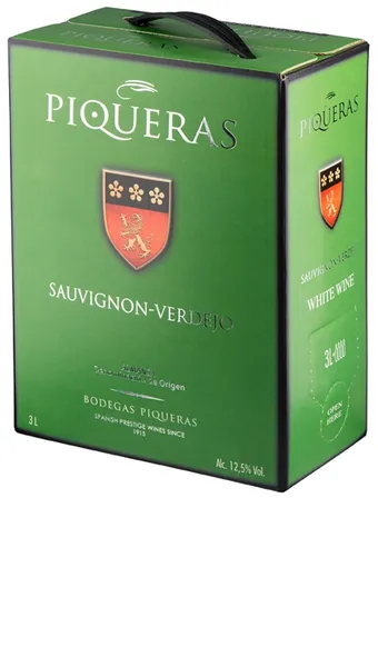 Baltvīns PIQUERAS Sauvignon Blanc Verdejo, sauss, 12,5%, BIB, 3l