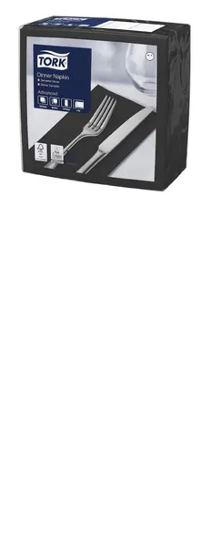 Banketu salvetes TORK, 39x39cm, melnas, 1/8 locījums, 2 slāņi, 150gab, 470404