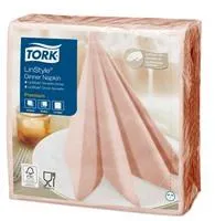 Banketu salvetes TORK Linstyle, koraļļu, 39x39 cm, 50 gab., 1 slānis, 478881