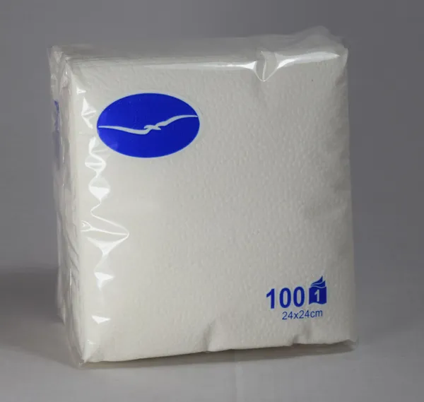Bāra salvetes LENEK, baltas, 24x24cm, 1 sl., 100gab