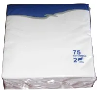 Bāra salvetes LENEK baltas, 24x24cm, 2 sl., 75gab