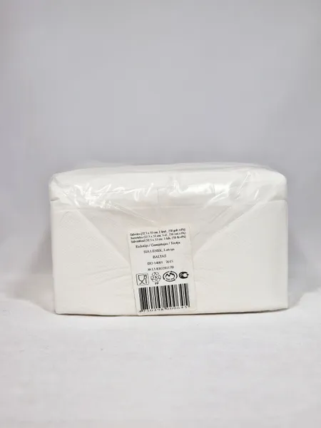 Bāra salvetes LENEK, baltas, 33x33cm, 1 sl., 250gab