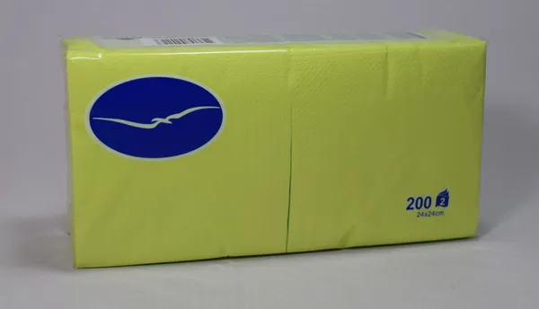 Bāra salvetes LENEK, citronu, 24x24cm, 2 sl., 200gab