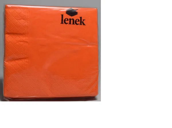 Bāra salvetes LENEK, gaiši oranžas, 24x24cm, 3 sl., 20gab