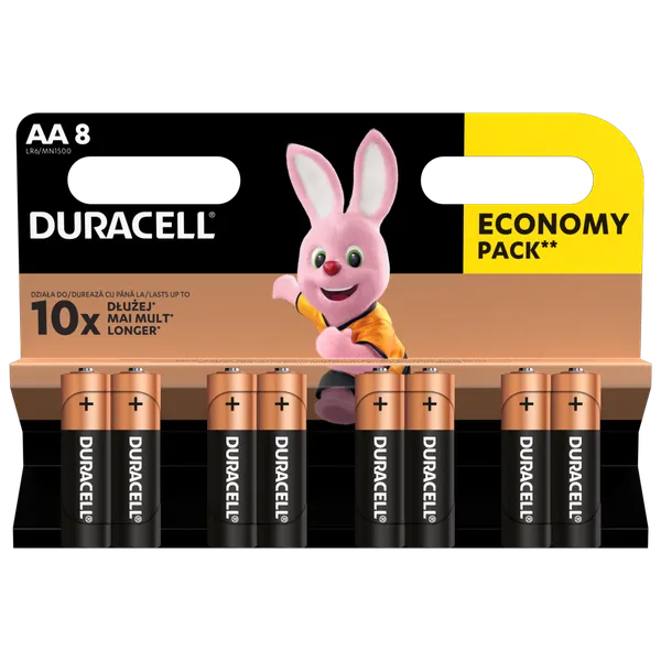 Baterijas Duracell AA, LR6, 8 gab.