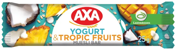 Batoniņš AXA, ar jogurtu un tropiskajiem augļiem, 25g
