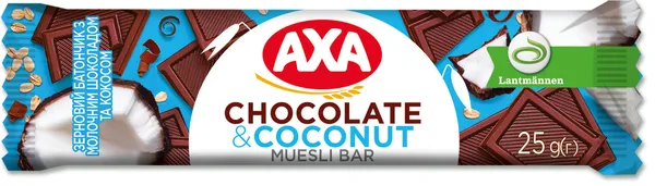 Batoniņš AXA, ar piena šokolādi un kokosriekstu, 25g