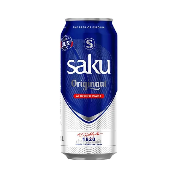 Bezalkoholisks alus SAKU Originaal, bundžā, 0.5l (DEP)