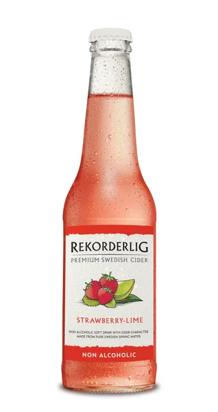 Bezalkoholisks sidrs REKORDERLIG, Zemeņu, laima, stiklā, 0.33l (DEP)