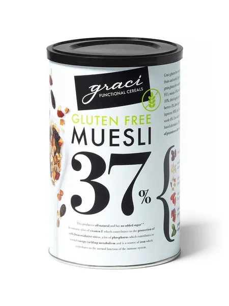 Bezglutēna musli GRACI 37% augļi sēklas 400g
