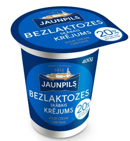 Krējums skābais Zelta 20% Jaunpils 400g