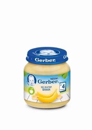 Biezenis GERBER Delicate banānu, 4 mēn., 125g