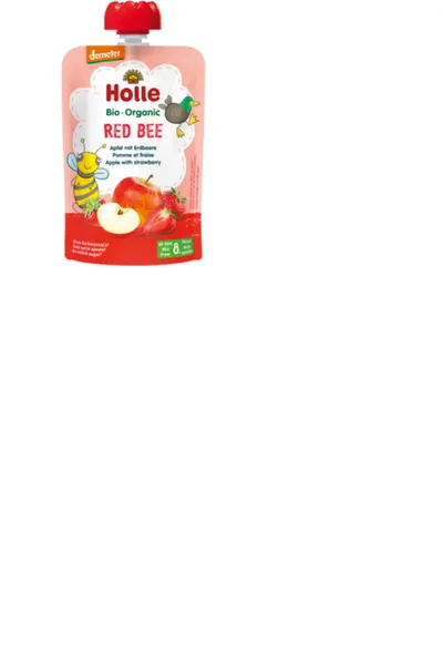 Biezenis HOLLE BIO RED BEE, ābolu, zemeņu, zīdaiņiem no 8mēn, 100g