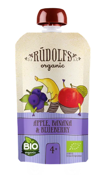Biezenis Rūdolfs Bio ābolu banānu melleņu 110g