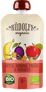 Biezenis Rūdolfs Bio ābol.banānu žāv. plūmju ar cep.  110g