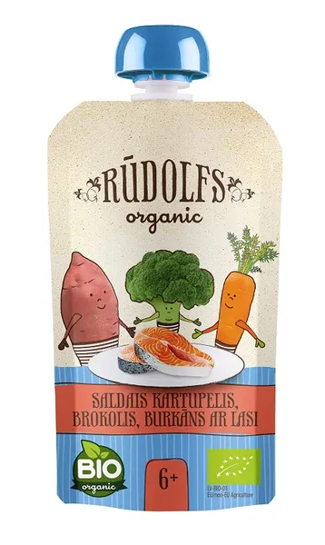 Biezenis Rūdolfs dārzeņi ar lasi Bio 110g