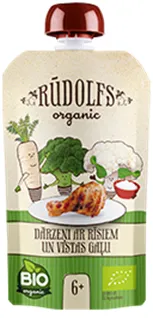 Rūdolfs Dārzeņi ar rīsiem un vistas gaļu 110g