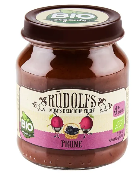 Biezenis RŪDOLFS BIO žāvētu plūmju, no 4 mēn., 120g