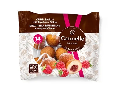 Biezpiena bumbiņas ar aveņu pildījumu, 210g