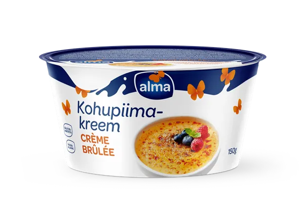 Krēms biezpiena ar kēmbrulē garšu Alma 6% 150g
