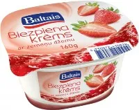 Baltais biezpiena krēms ar zemeņu džemu, 160g
