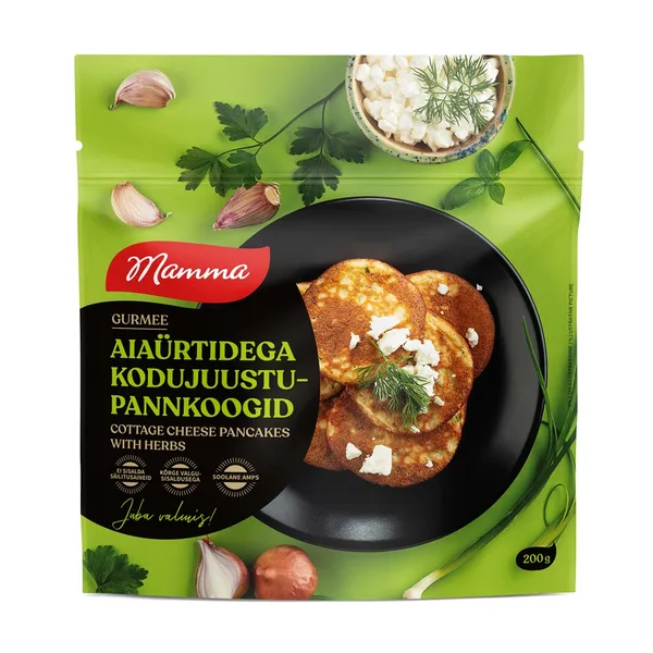 Biezpiena pankūkas MAMMA ar zaļumiem, 200g