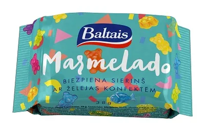 Biezpiena sieriņš BALTAIS ar želejas konfektēm 38g