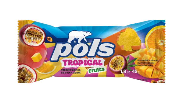 Biezpiena sieriņš POLS, tropisko augļu, 45g