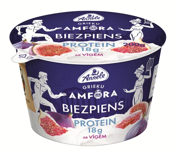 Biezpiens AMPHORA PROTEIN (bez laktozes) ar vīģēm, 0,8% tauku, 200 g ANNELE