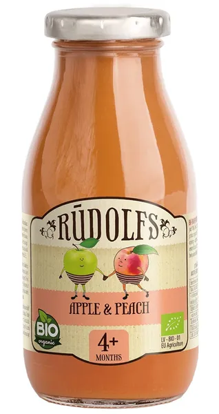 Biezsula RŪDOLFS BIO ābolu un persiku, no 4 mēn., 260ml (DEP)