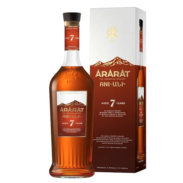 Brendijs ARARAT Ani, 7 Y.O., kastē, 40%, 0.7l