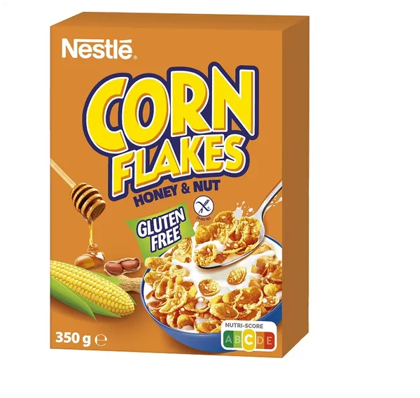 Sausās brokastis NESTLE Corn Flakes ar medu un riekstiem 350g