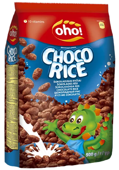 Brokastu pārslas Oho Šokolādes rīsi, 500g