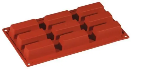 Cepšanas forma, silikona, 9 nodaļījumi, 62 ml, 8 x 3 cm, H 3 cm, 1gab