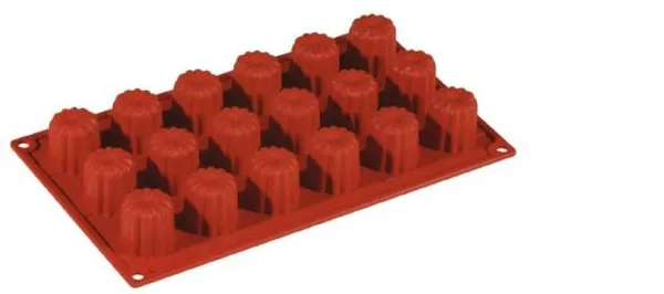 Cepšanas forma, silikons, 18 mini caneles, 24 ml, D 3,5 cm, H 3,5 cm, 1gab