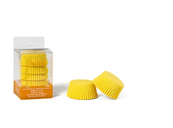Cepšanas formiņas kēksiem DECORA dzeltenas, 50x32mm, 0.08kg, 75gab
