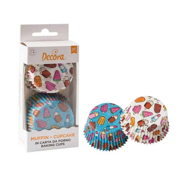 Cepšanas formiņas kēksiem DECORA, Ice-creams, 50x32mm, 0.02kg, 36gab