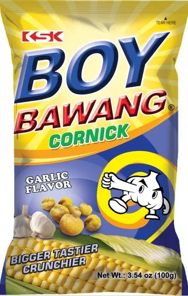 Cepta kukurūza BOY BAWANG, ķiploku garša, 100g