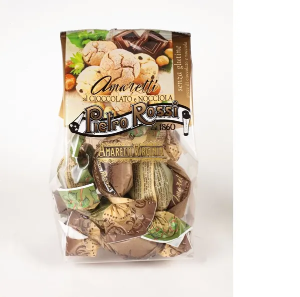 Cepumi PIETRO ROSSI Soft Amaretti, ar lazdu riekstiem un tumšo šokolādi, 180g