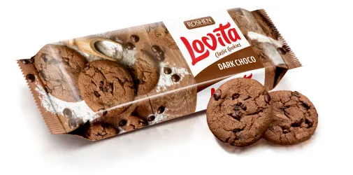 Cepumi ROSHEN Lovita, ar tumšās šokolādes gabaliņiem, 150g