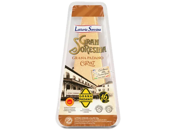 Cietais siers Grana Padano LATTERIA SORESSINA, iztur. 16mēn., PDO, 200g